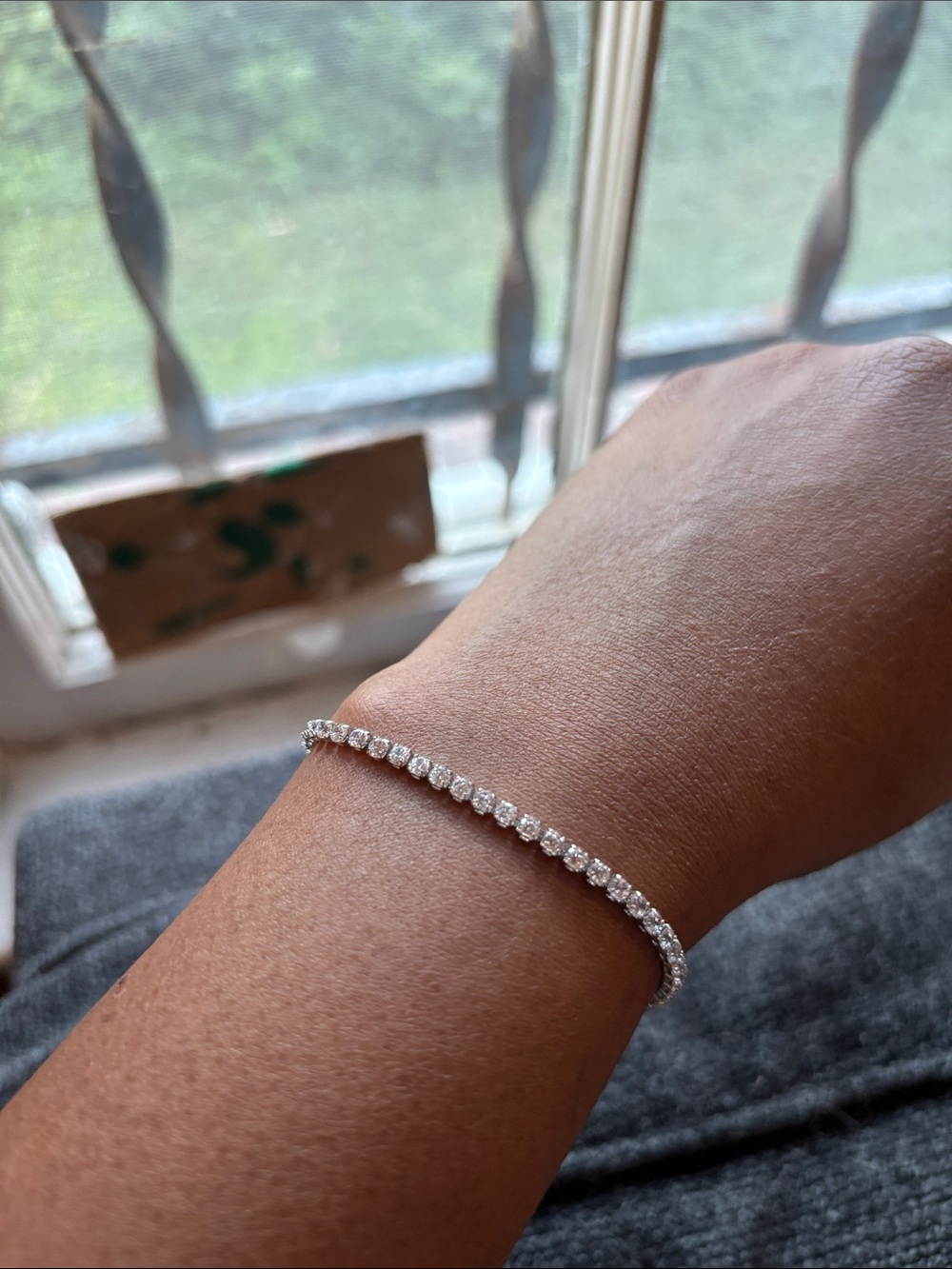 Classic Silver Tennis Bracelet - Sparkling Clear Stones
